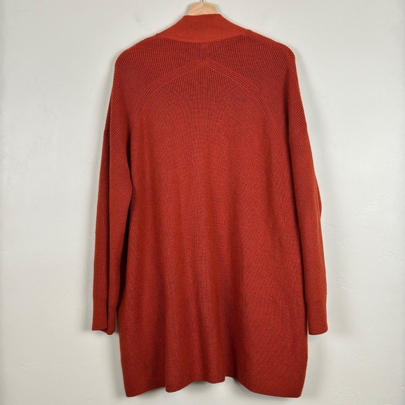 Lululemon Merino Wool-Blend Ribbed Long Wrap Sweater Women 12 Cayenne - Picture 4 of 10